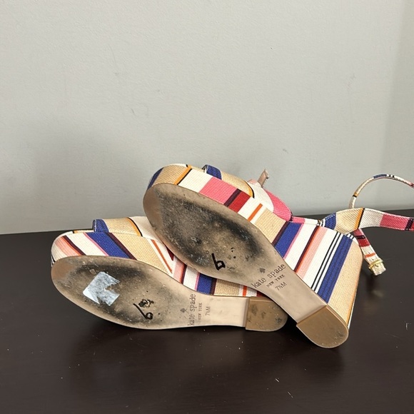 Kate Spade Sandal New York Women's Dellie Wedge Multicolor Shoe Size 7.5 - Picture 11 of 12
